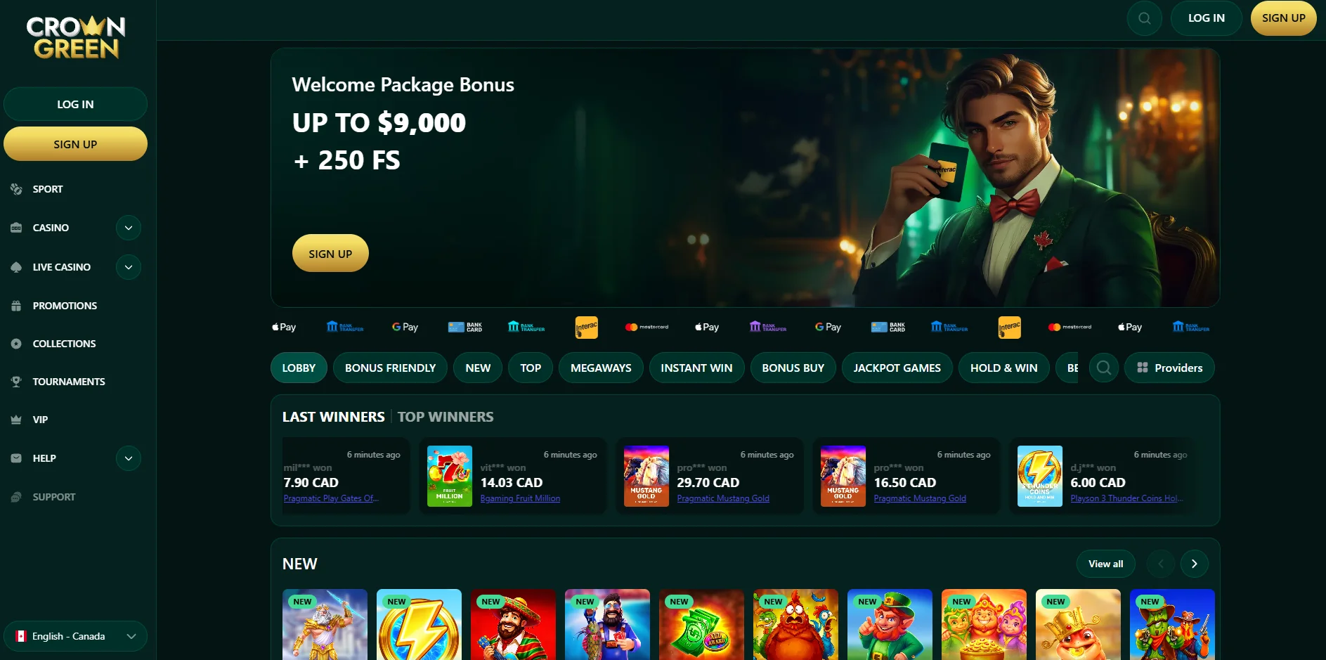 Crowngreen Casino screen