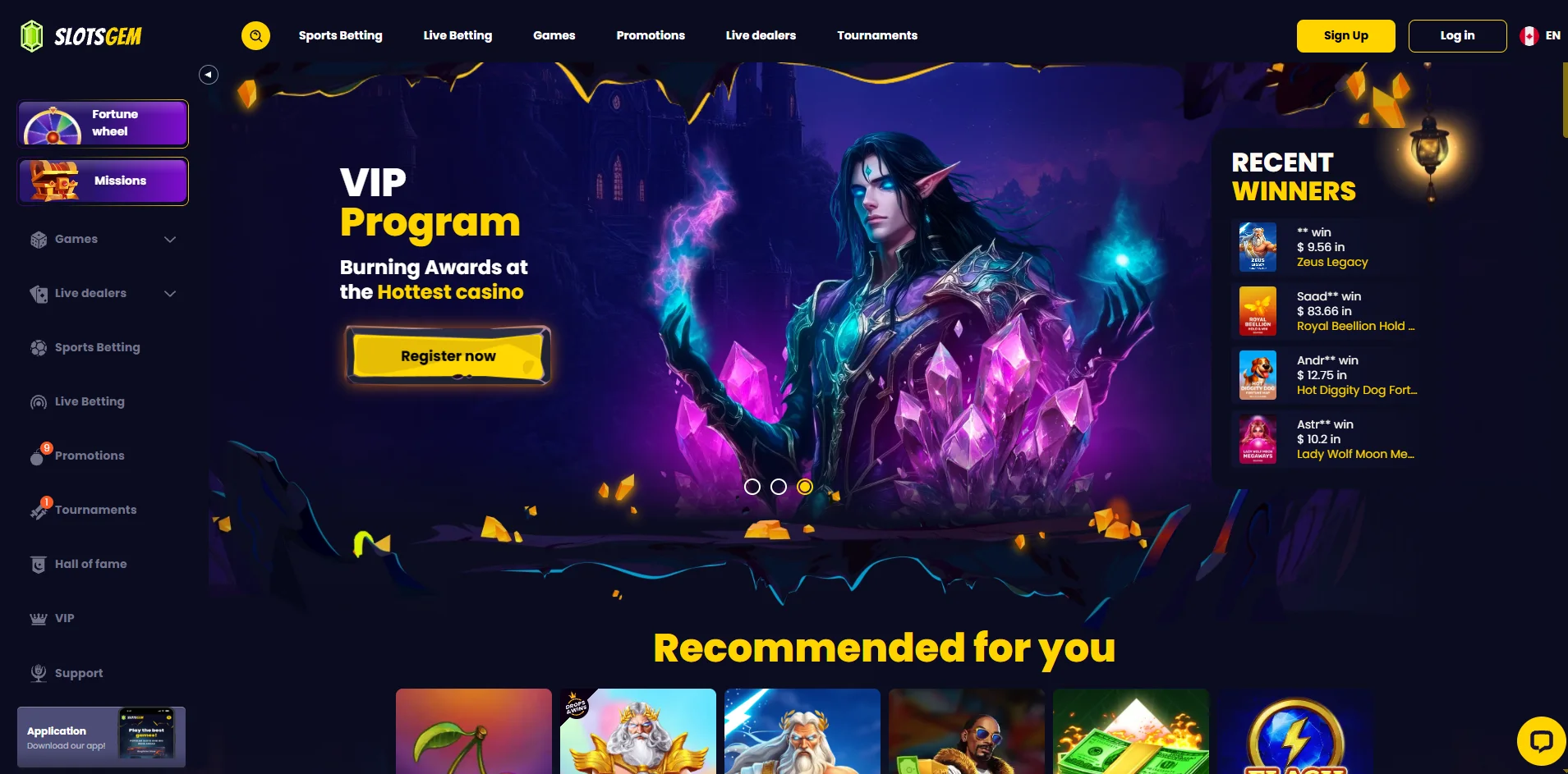 Slotsgem Casino screen